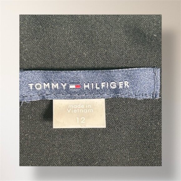 Tommy Hilfiger Black Pink Colorblock Sleeveless Flare Midi Dress Retro Preppy 12 - Picture 6 of 7